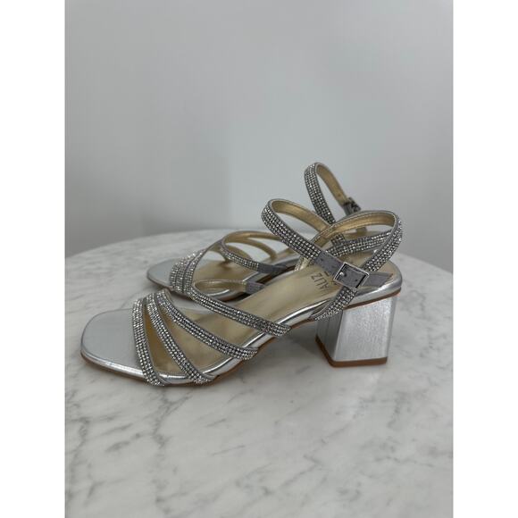 NEW Naturalizer Niko 2 Silver Crystal Dressy Heel Shoes Women’s 7 - Picture 3 of 9